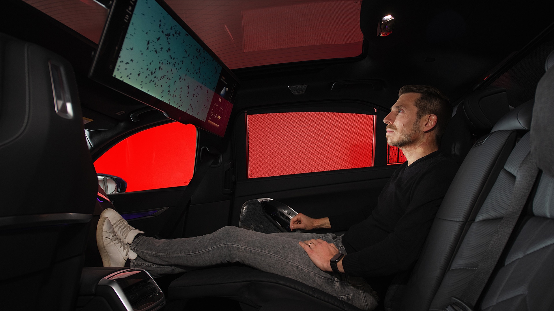 The Executive Lounge in the BMW 7 Series with Captains Chair and 8K 31.3-inch BMW Theatre Screen Rear Seat Entertainment.