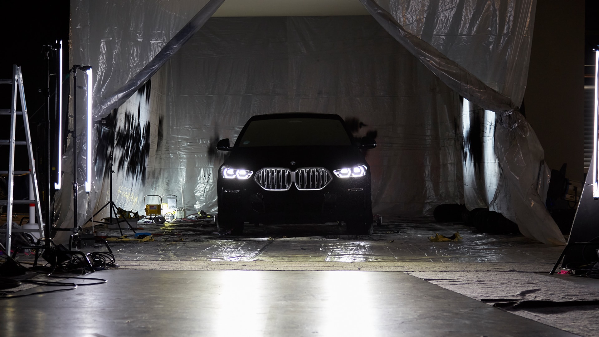 BMW X6 Vantablack car photo shoot